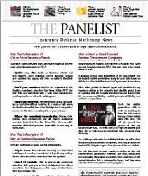 The Panelist, a newsletter for Insurance Defense Law Firms